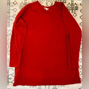 Eileen Fisher Long Sleeve Red Crew Neck Sweater